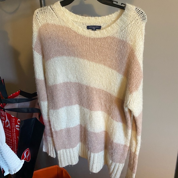 American Eagle Pink Striped Sweater 